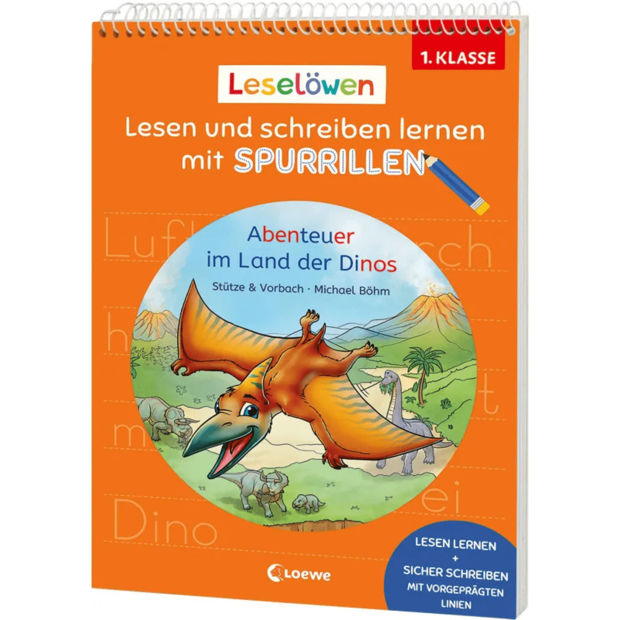 Leselöwen - Lesen und schreiben lernen mit Spurrillen - Abenteuer im Land der Dinos