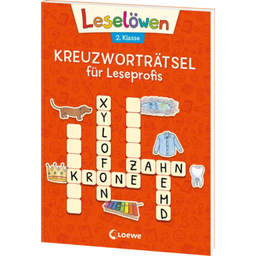 Leselöwen Kreuzworträtsel - 2. Klasse (rotorange)