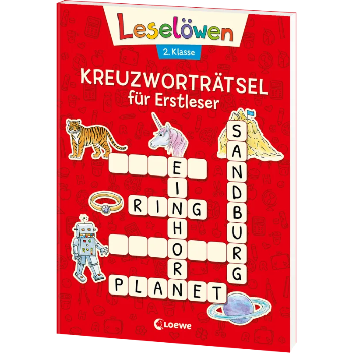 Leselöwen Kreuzworträtsel - 2. Klasse (rot)